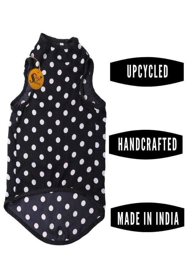 Sage Square Crazy Printed Dog T-Shirt, Trending Dog T-Shirt, Ultra Soft & Light Weight, Comfortable & Breathable Dog Apparel, Trendy Outfit (XLarge - 26 inch) (Polka Black) - Image 3